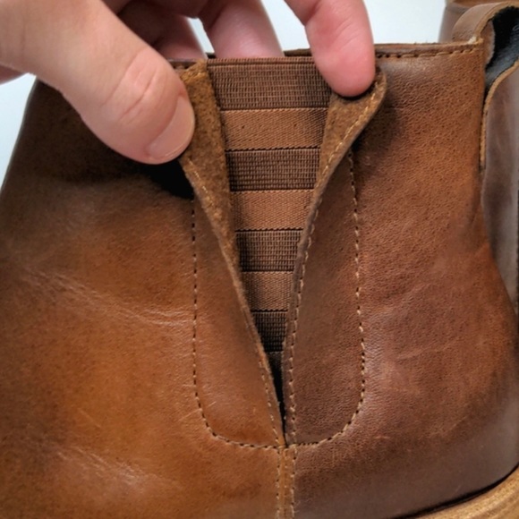 NWOT Kork-Ease Mindo Brown Leather Ankle Booties Chelsea Boots Heeled Size 10 - Picture 8 of 13